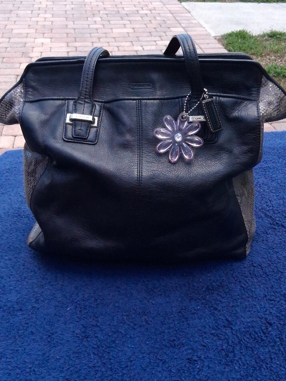 Coach 2013 (K1394‑F23303) Structured Satchel Tote – Classic Black Leather